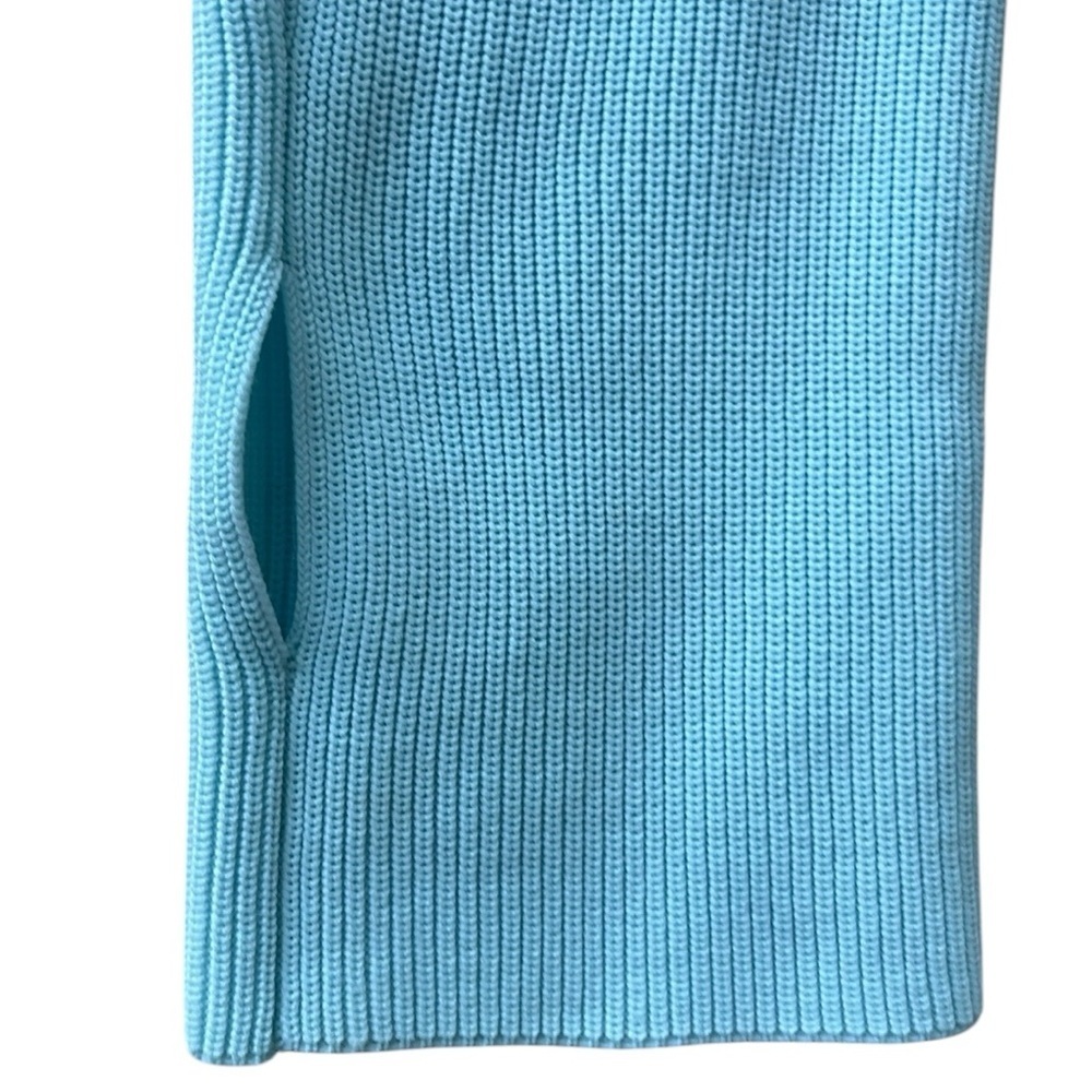 Helmut Lang Foam  Blue Mockneck Ribbed Sweater Size Medium - Picture 11 of 13